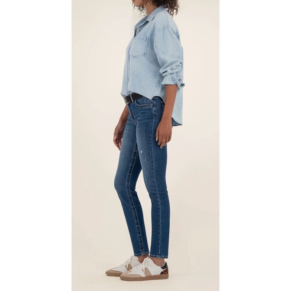 KUT From The Kloth Straight Leg Jeans Women's Size 6 Distressed Denim